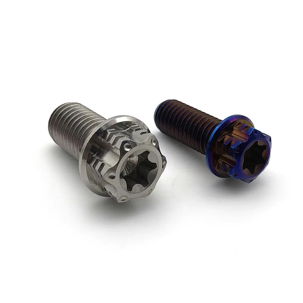M3 M8 M10 Gr2 Gr5 Grade 2 Grade 5 Titanium Alloy Steel Anodized Countersunk Screw Hex Serrated Flange Bolt And Hex Nut Din6921