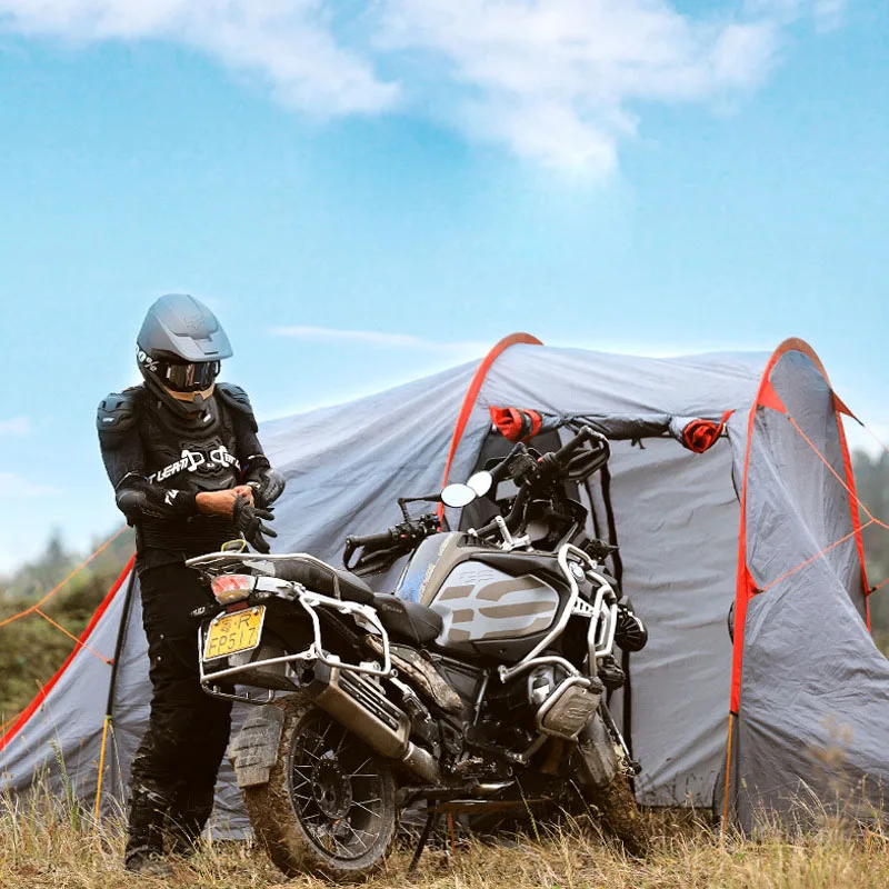 Camping Travelling  shelter Tent trailer for Motorcycle Waterproof Cover 2 Persons Capacity Outdoor Double Layers