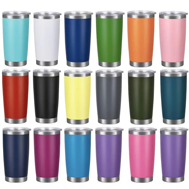 20oz Tumbler Stainless Steel Insulated Double Wall Travel Mug with Lid Durable Coffee Cup for Ice Drinks and Hot Beverage