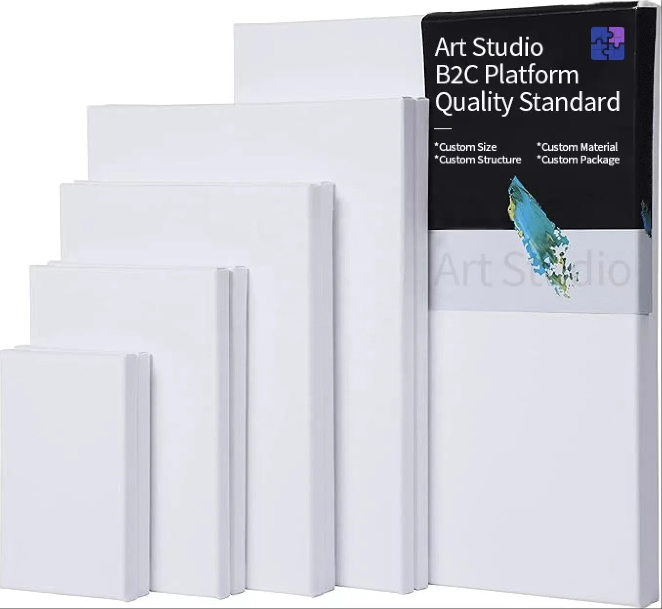 Art Studio Amazon Stretched Canvas Pure Cotton Wood Frame Lienzo Tensado Blank Wholesale Stretched Canvas for Painting