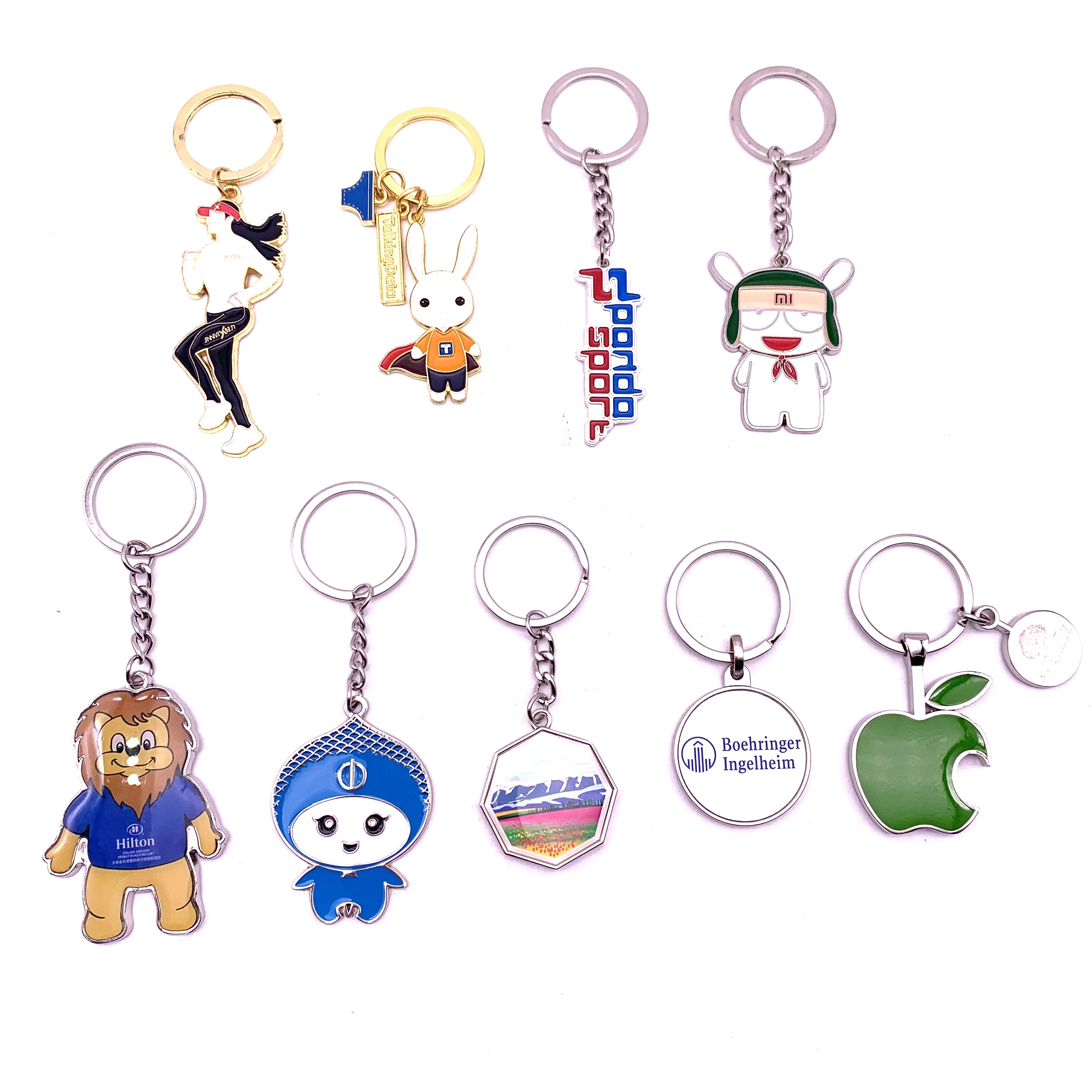 Zinc alloy keychain iron metal custom personalized enamel keyring Made in China