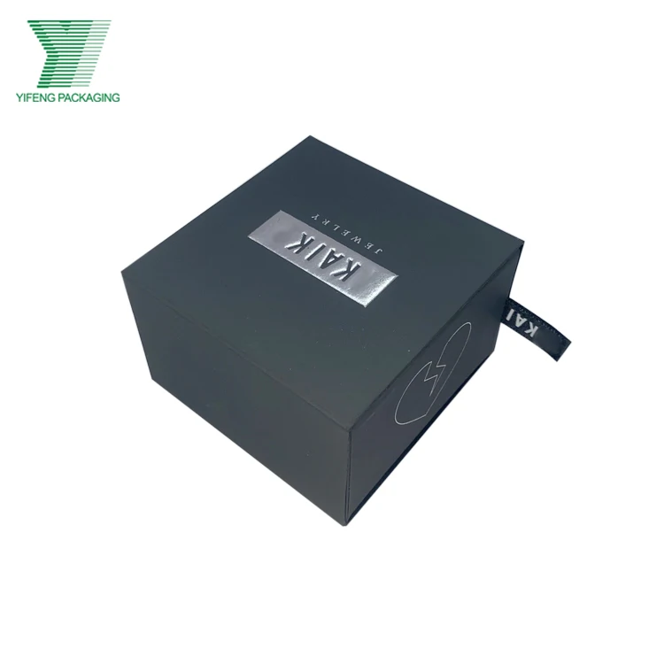 Creative Customized Necklace Box Matt Gray Small Paper Gift Fashion Rotation Luxury Branded Jewelry Boxes