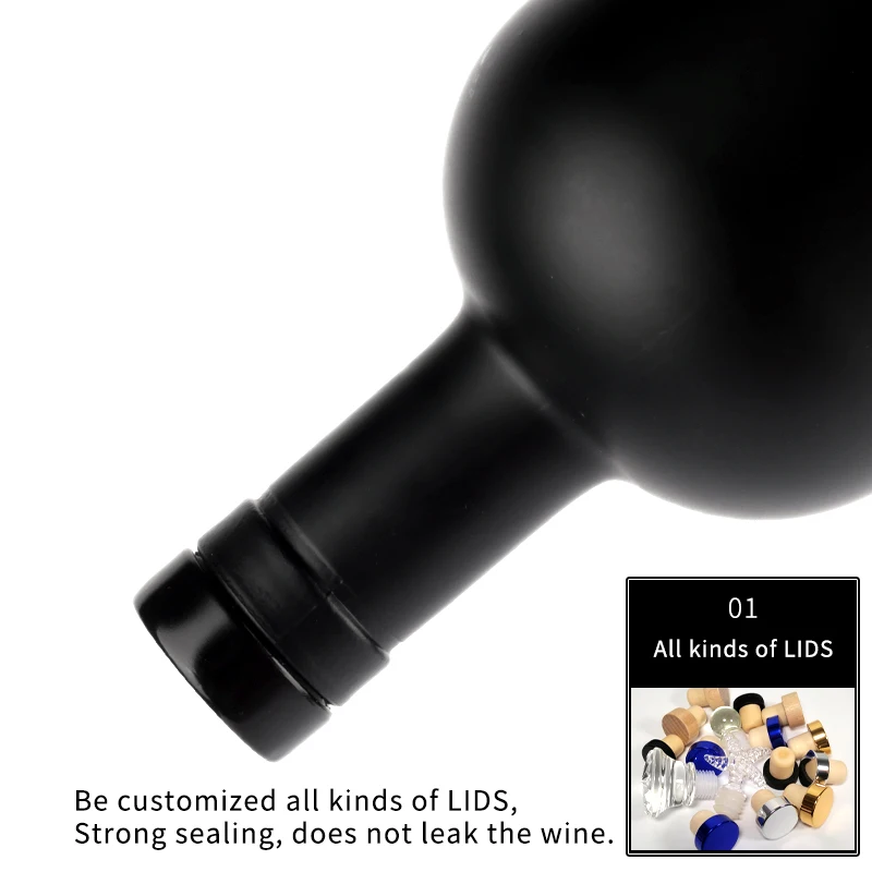 Custom Empty Clear Frosted Matte Black Gin Rum Spirit Olso Whisky Vodka 750 ml Nordic Liquor Glass Bottles 500ml 750ml for Sale