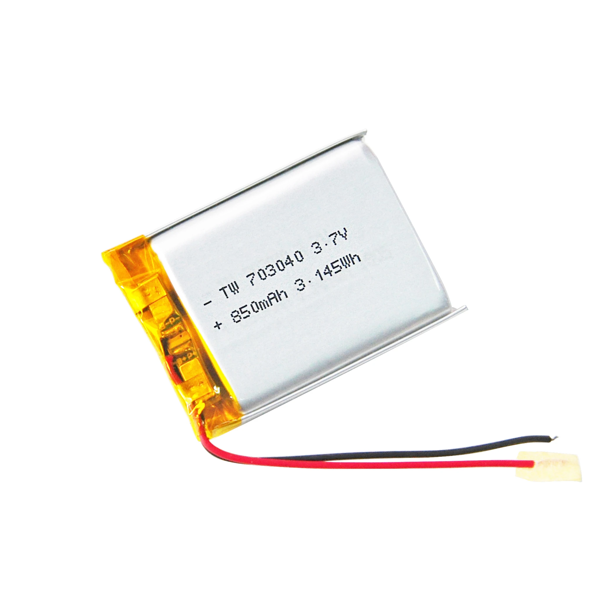 3.7V 850mah Polymer Rechargeable lithium battery cell for tire pressure monitoring vehicle recorder