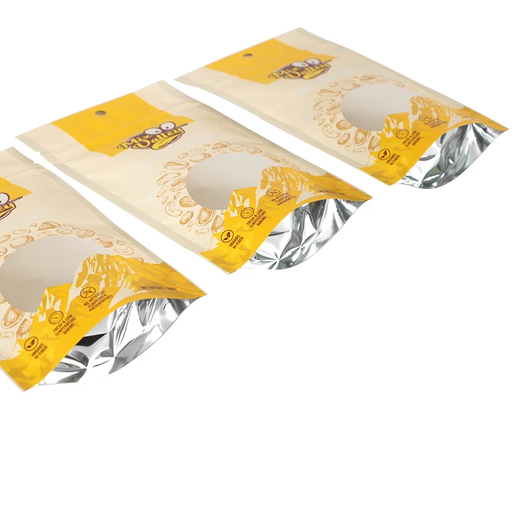 Custom Wholesale printing Dried Mango Melon Seeds Nuts Yellow Bags Food Grade Stand Up Zip Lock Packaging Pouch