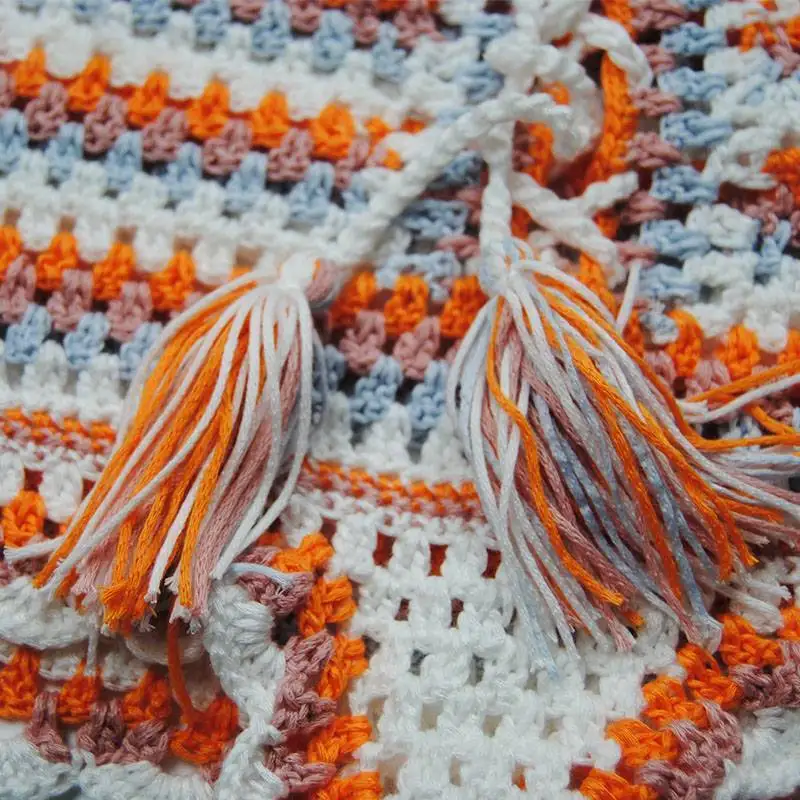 Custom Summer beach Crochet Shorts Sweater Set Women Handmade crochet knit crop top and sweater short pant set for women