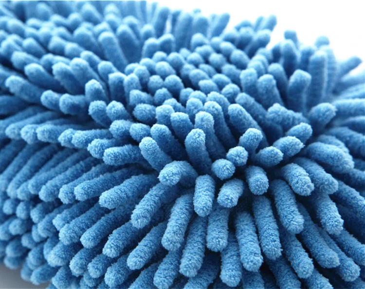 Anti Bacterial Super Soft Absorbent Microfiber Chenille Mesh Sponge Pad  With Elastic Band For Car Detailing House Cleaning