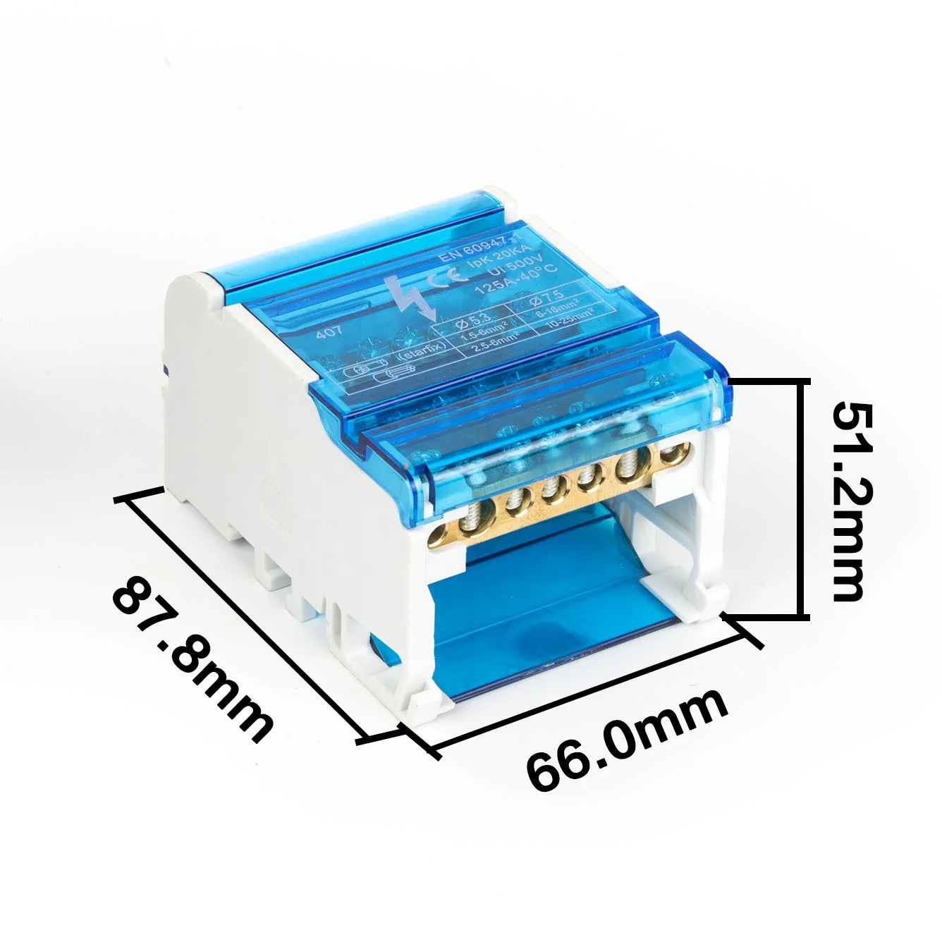 Din Rail Brass Busbar Distribution Terminal Blocks Power Distribution Screw Terminal Blocks