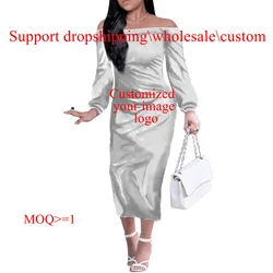 Hot Sales Custom Clothes Women Dresses Colorful Cute Butterfly Print Hot Night Dress Casual Online Clothes Shopping Wholesale