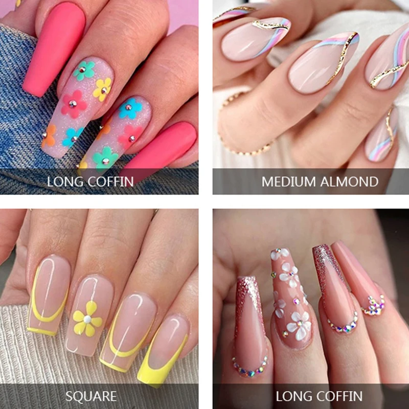 Wholesales Transparent Nail Patches Finished Soft Gel Tips French Tip Full Cover Custom Press On Nails