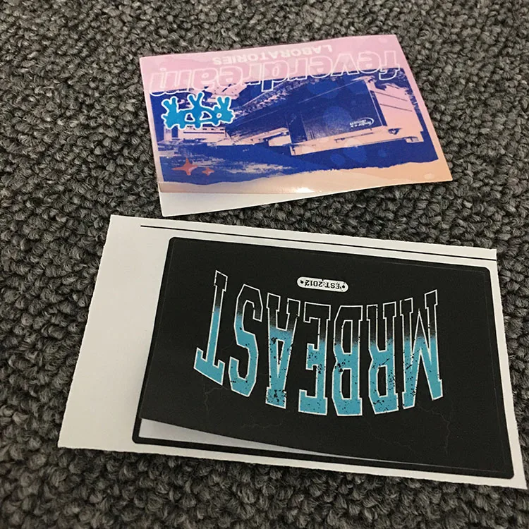 Logo sticker custom printing factory wholesale custom design waterproof plastic self-adhesive rectangular sticker