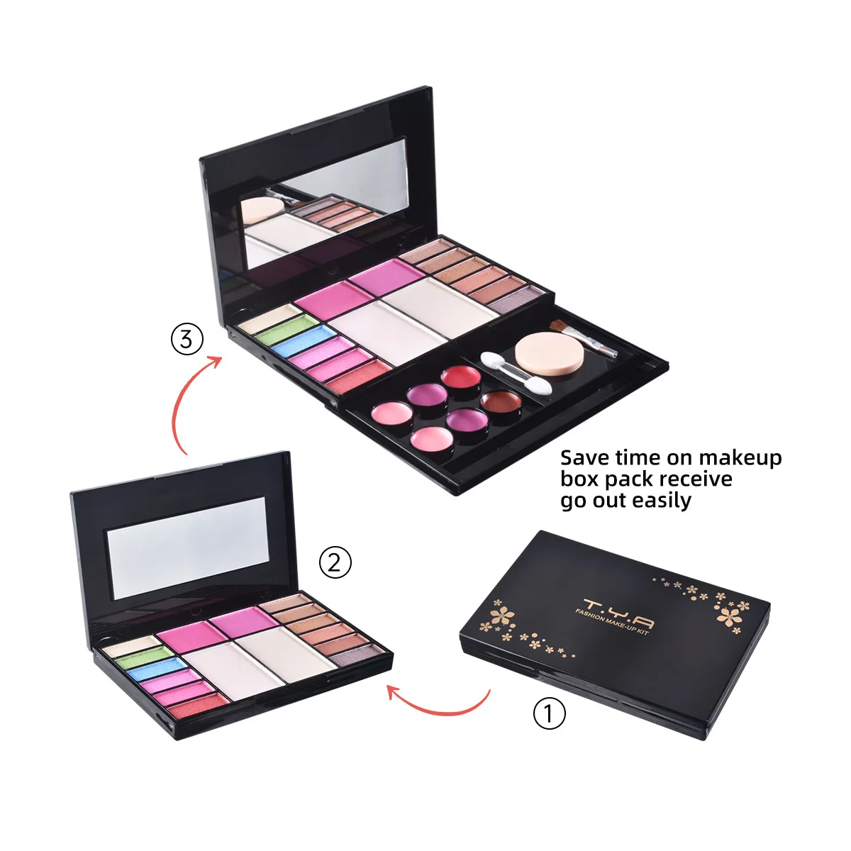 TYA Makeup Kit blush 22 color pearl eye shadow plate makeup concealer nude lipstick powder set