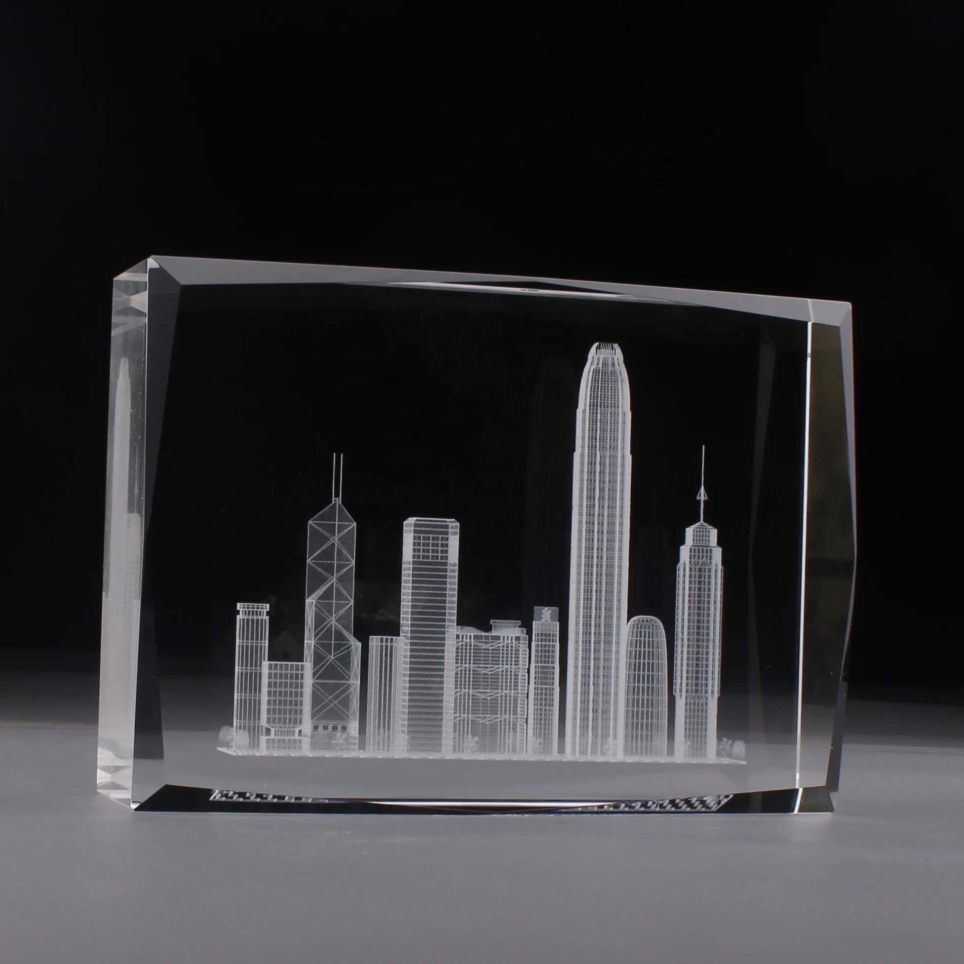 Pujiang 3D лазерная гравировка кристалл Строительная модель куб стеклянный блок сувенир подарки