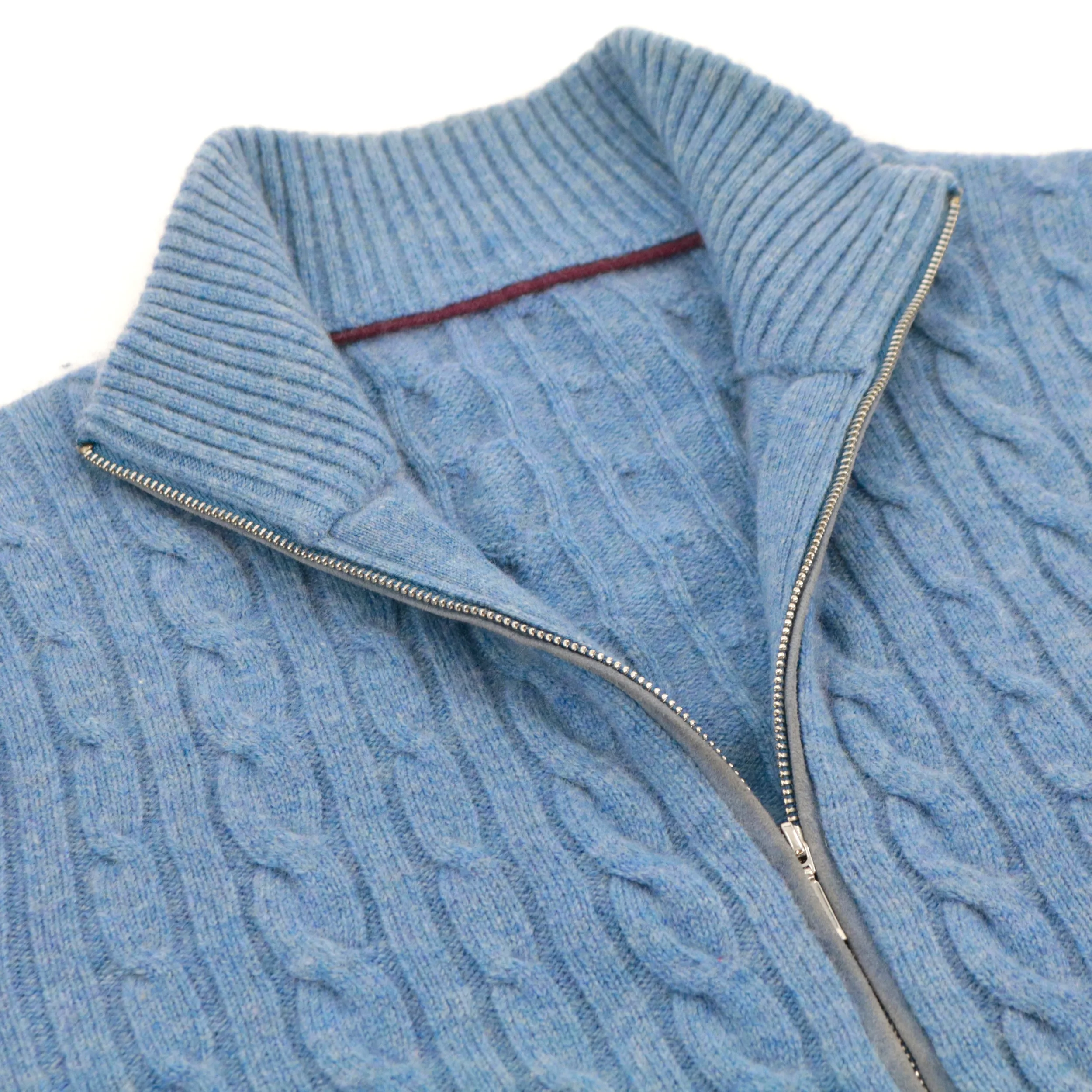 AiNear wholesale custom logo design oem odm long sleeve turtleneck male 100% cashmere wool blend cable knit men cardigan sweater