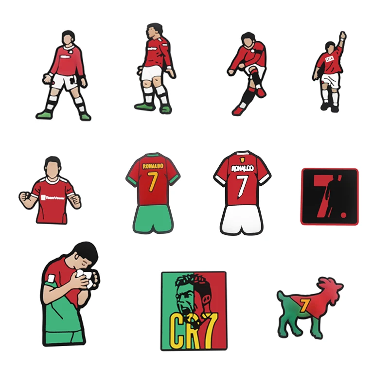 Wholesale Custom Jersey Shoe Accessories Decoration Buckles Sports Football Soccer Star Shoe Charms Shoe Charm For Men Boys Fen