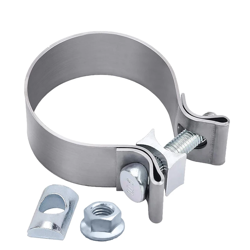 Factory export SS409 Stainless Steel exhaust pipe clamp 76mm  single bole clamp