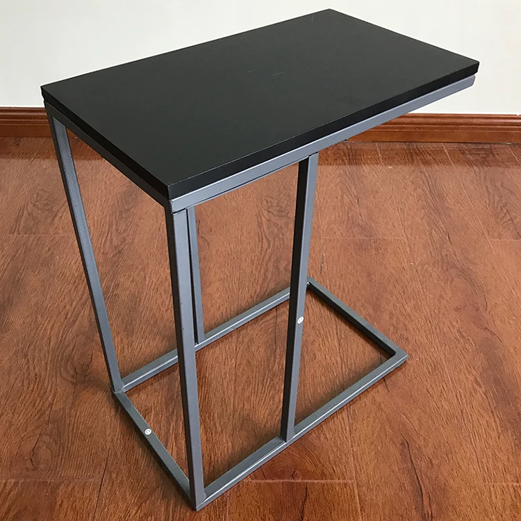 
Modern metal legs MDF top movable over bed computer side table 