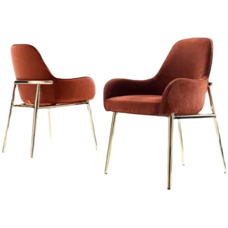 leisure light luxury simple modern stainless steel dining chair hotel club negotiation