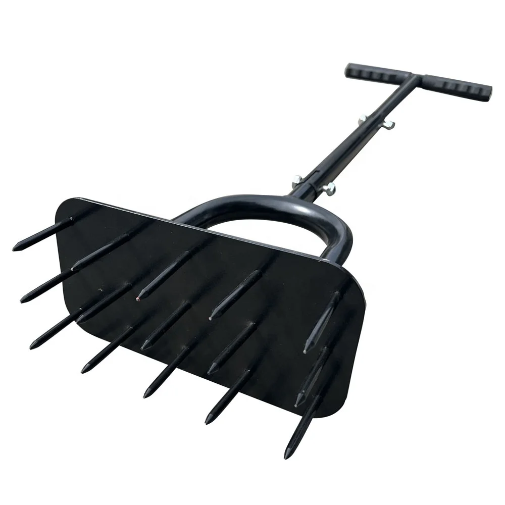 Steel Lawn Core aerator Coring Manual Handy Lawn Aerator with 15 nails