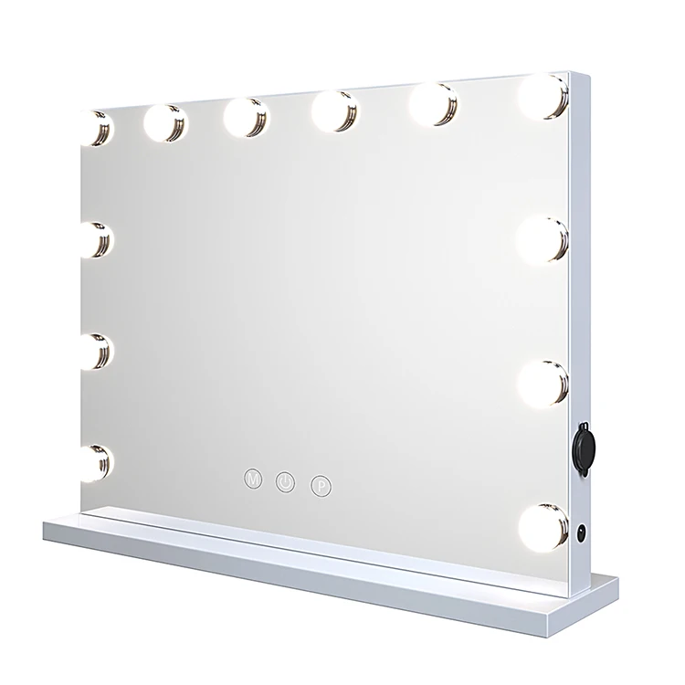 Hot Sale Touch Screen Dimmable Hollywood Mirror Vanity Style Table Makeup Table Set With Mirror