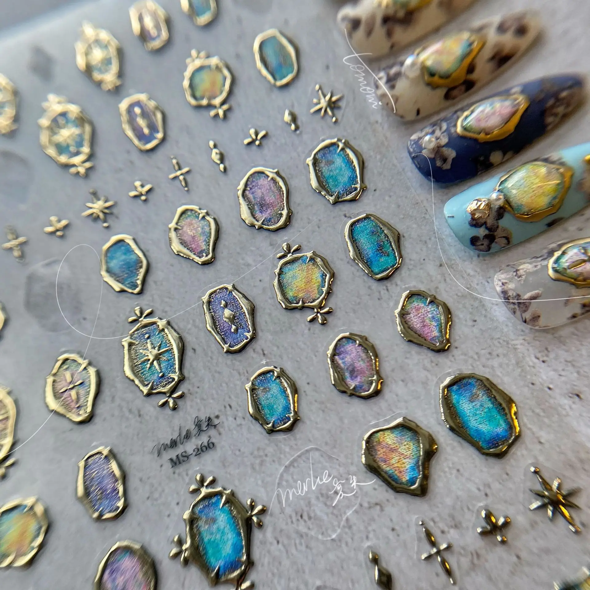 Nail Art Jewelry Natural Abalone Shell Pieces Irregular Nail Stickers Fragments Magic Light Therapy Nail Decoration