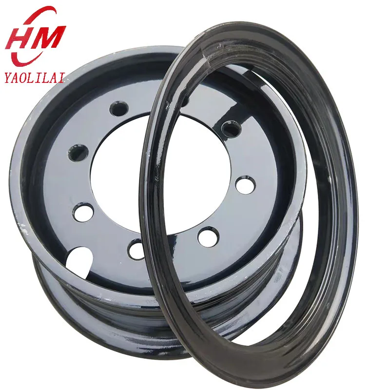 Custom Forklift wheel rim front wheel 2 piece 7.00T-15 steel wheel rims for 28x9-15 tire