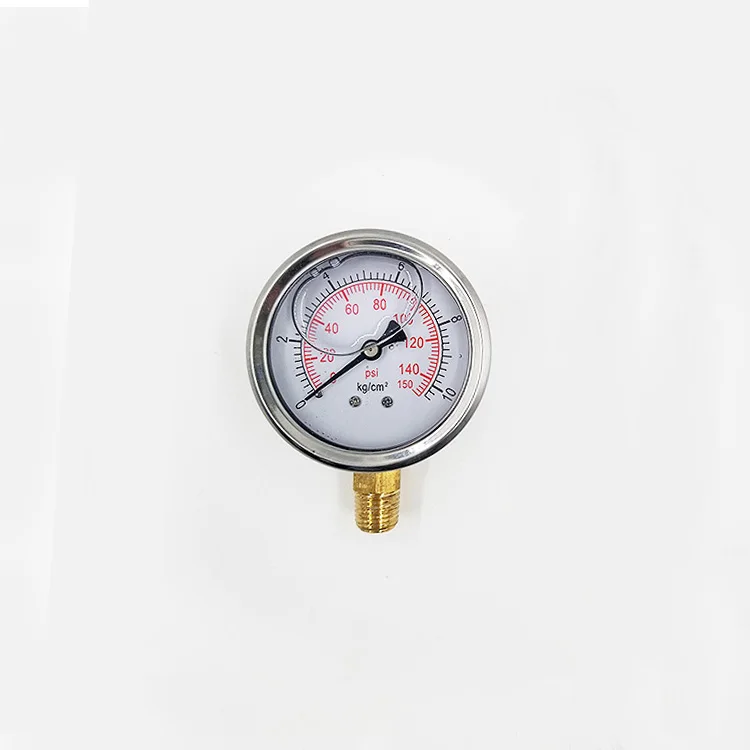 Stainless steel oil filled pressure gauge manometer ro water filters purifier