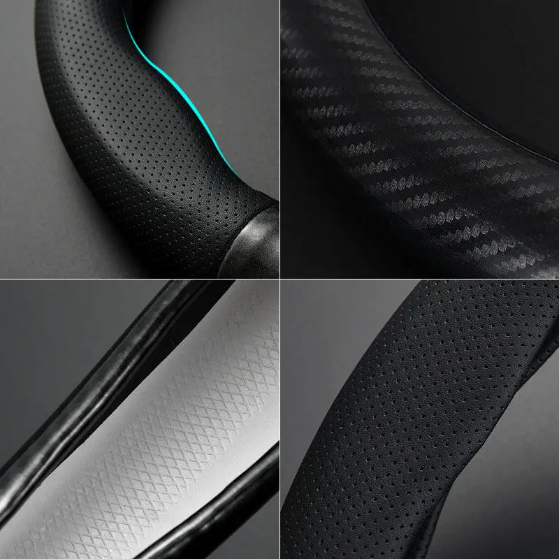 Carbon Fiber Leather car Steering wheel cover for BMW E46 E39 330i 540i 525i 530i 330Ci M3 2001 2002 2003 Handlebar Braid