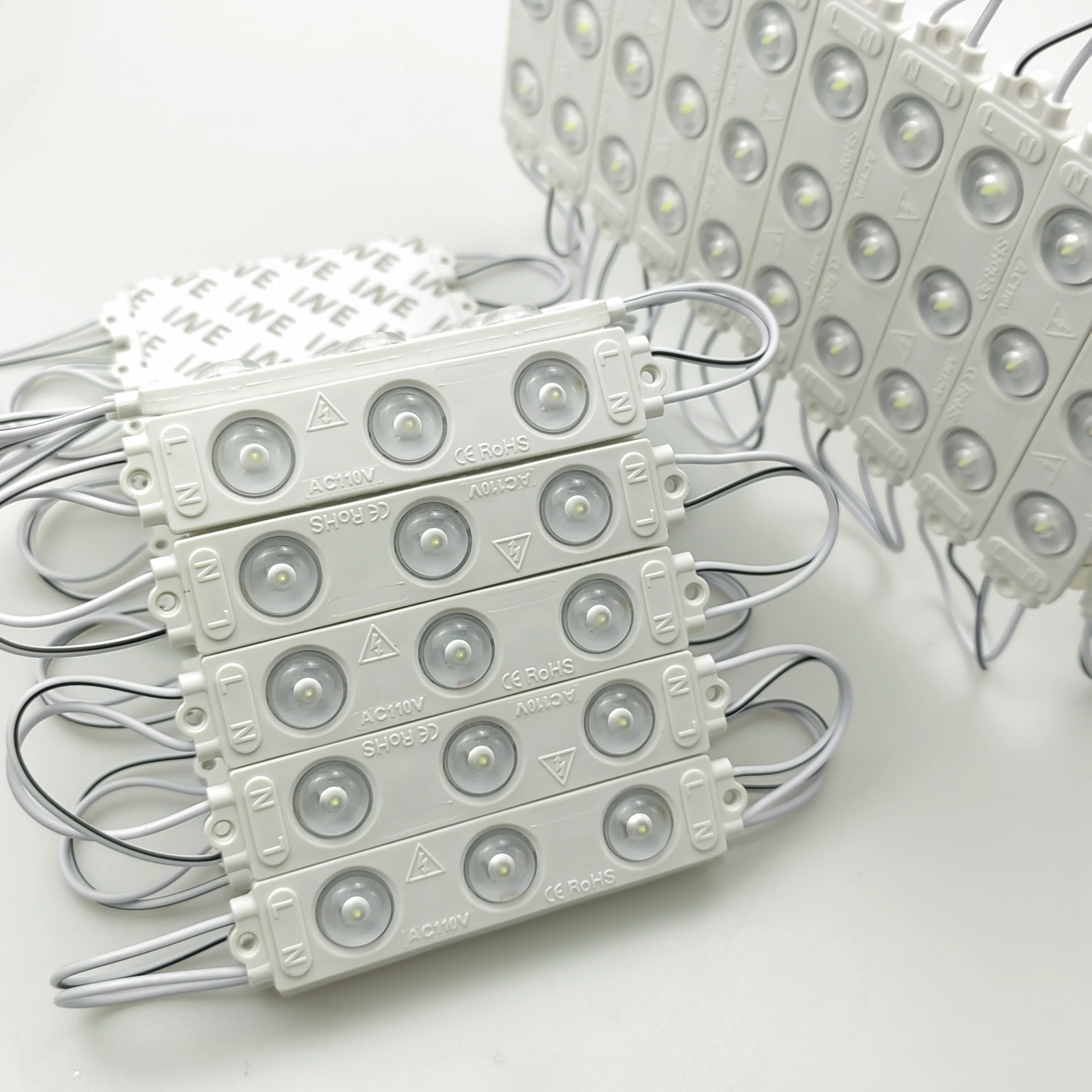 SMD 2835 110V Monochrome White LED Module Outdoor IP67 Advertising Light Box Logo Design Injection Molding LED Module Light