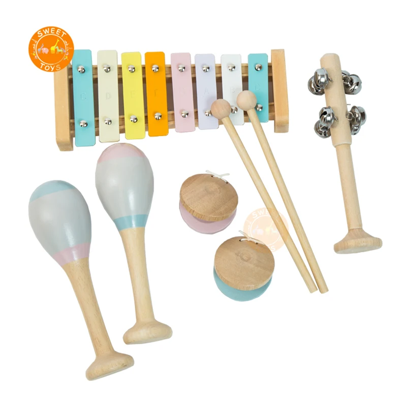 Best price musical colored maracas baby educational percussion instrument set toy