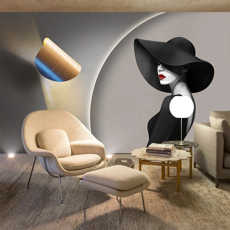 Fashion Beauty Wall Wallpaper 3d Nordic light luxury clothing store hotel bedroom wall cloth women wallpaper