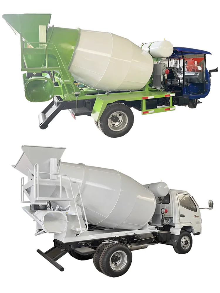 3m3 concrete transport truck small concrete mixer truck Wuzheng three-wheel cement mixing tank
