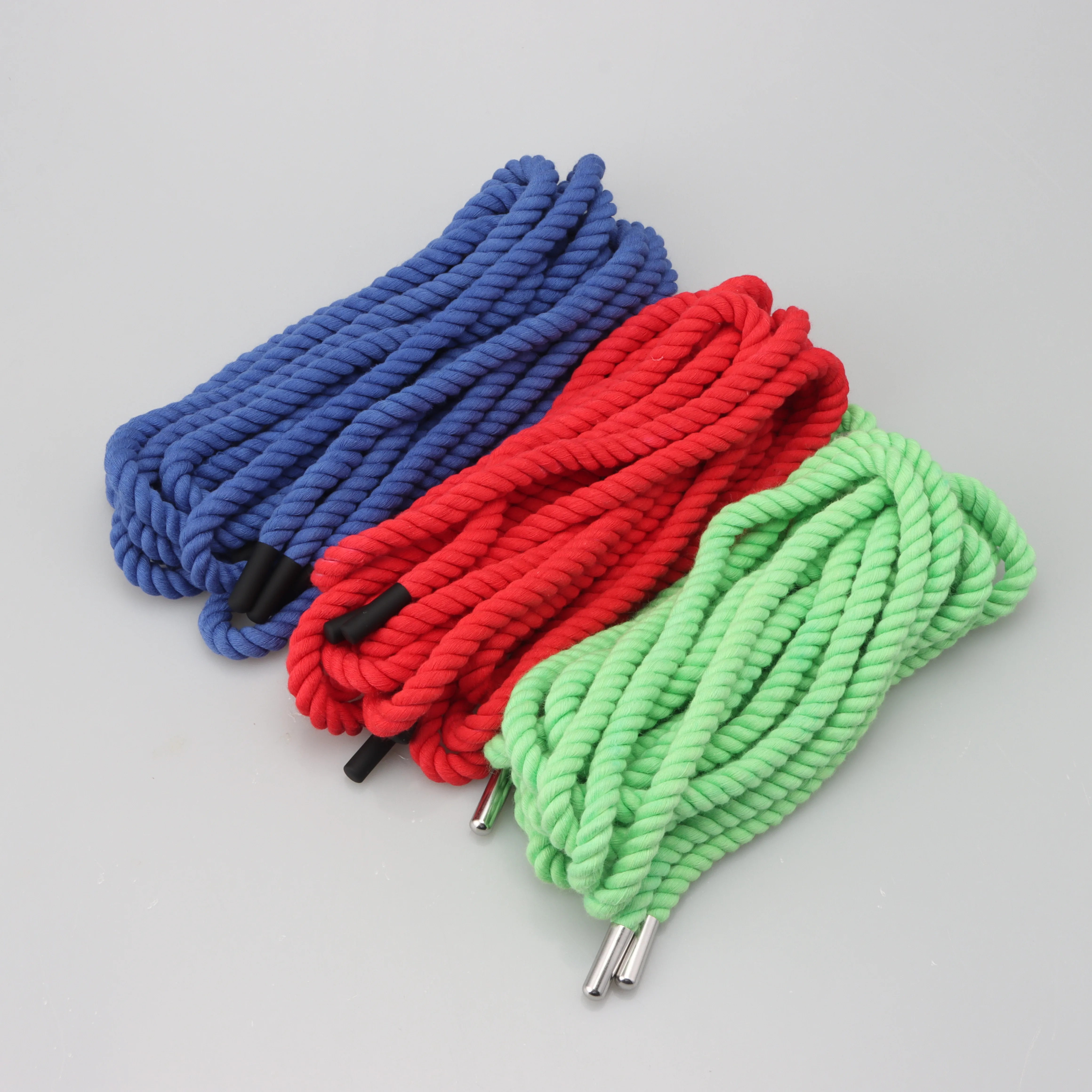 Customized Round Drawstring Thick 100% Nature Cotton Braid Shoelaces Rope Twisted Shoe Laces