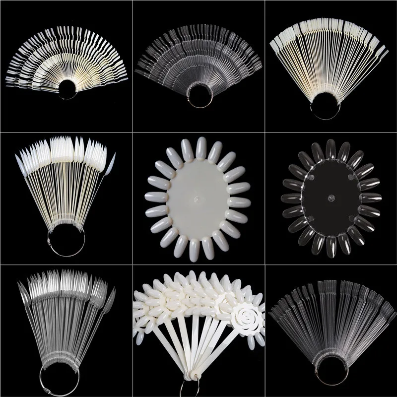 Factory sale different shape plastic nail gel polish color display/nail art color chart