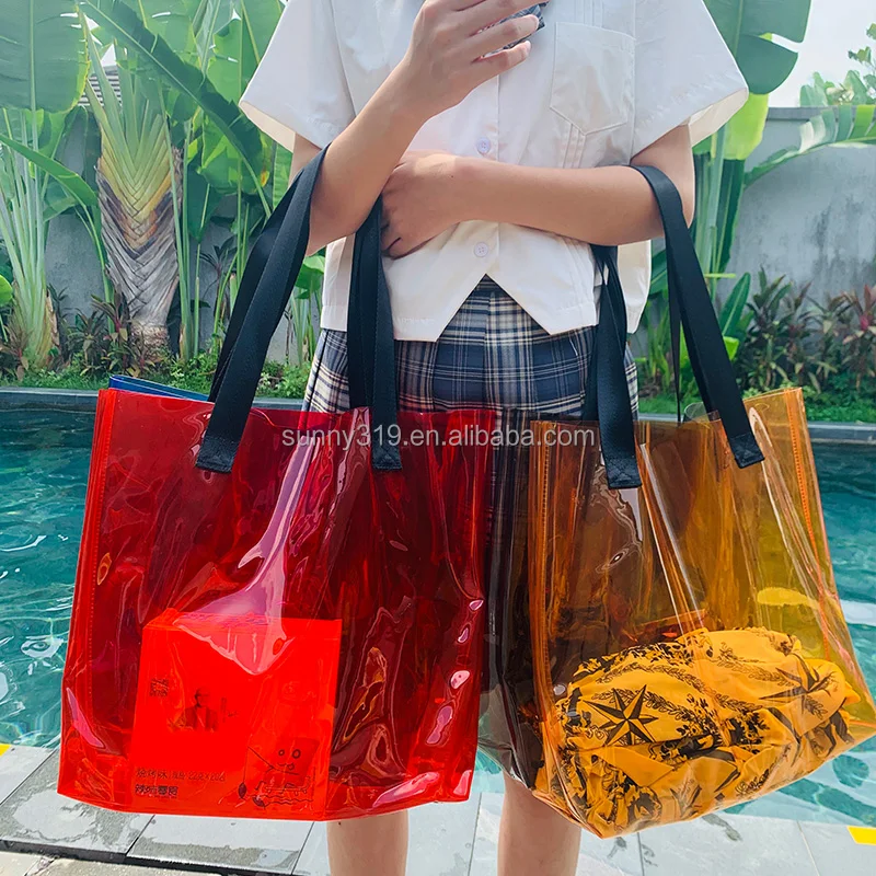 High Level Custom Pvc Tote Shopping Bag With Lining