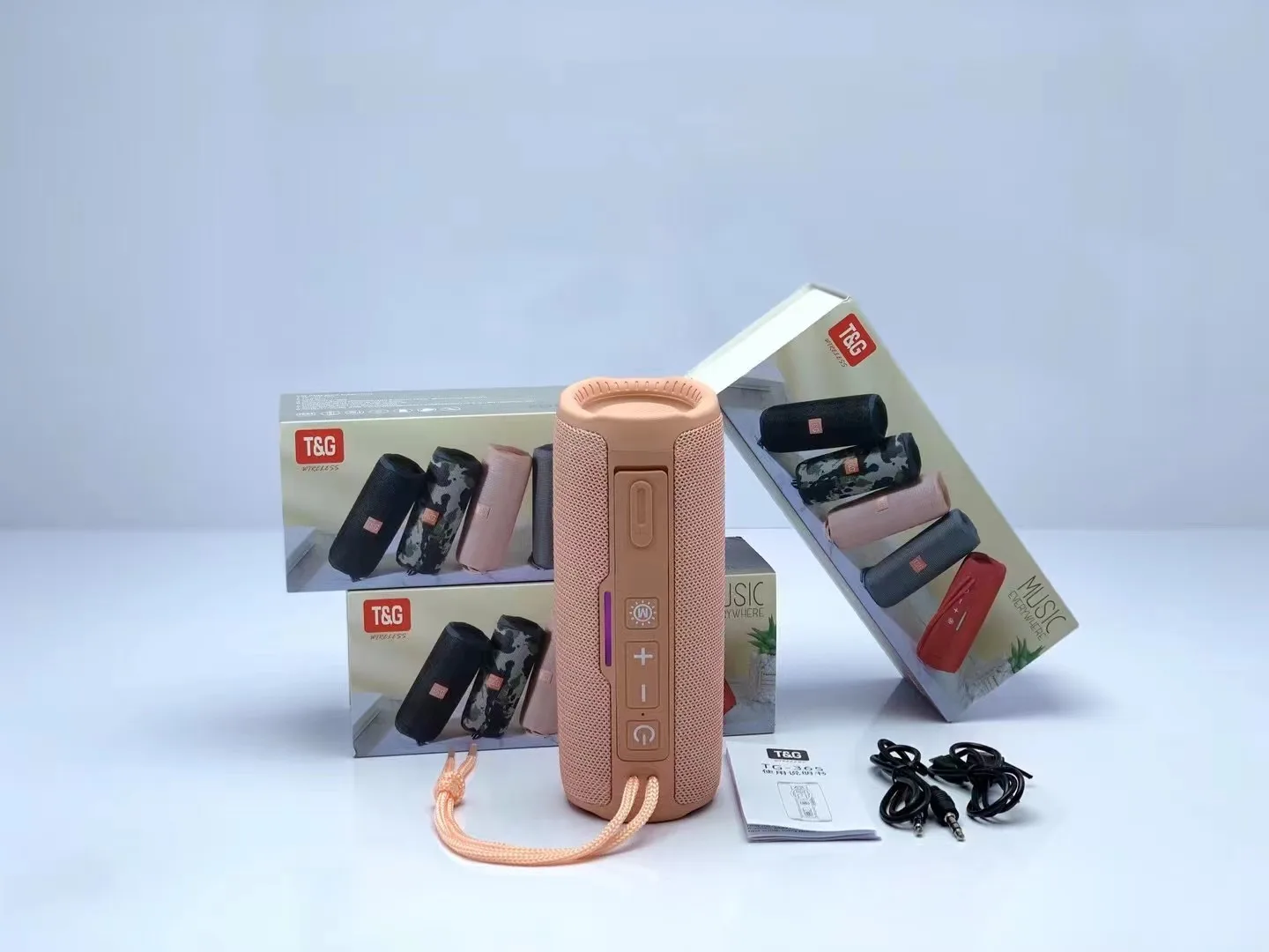 Tg-365 Sale High Quality Colorful Led Tws Rechargeable Portable Stereo BT Waterproof Surround Sound Speaker System