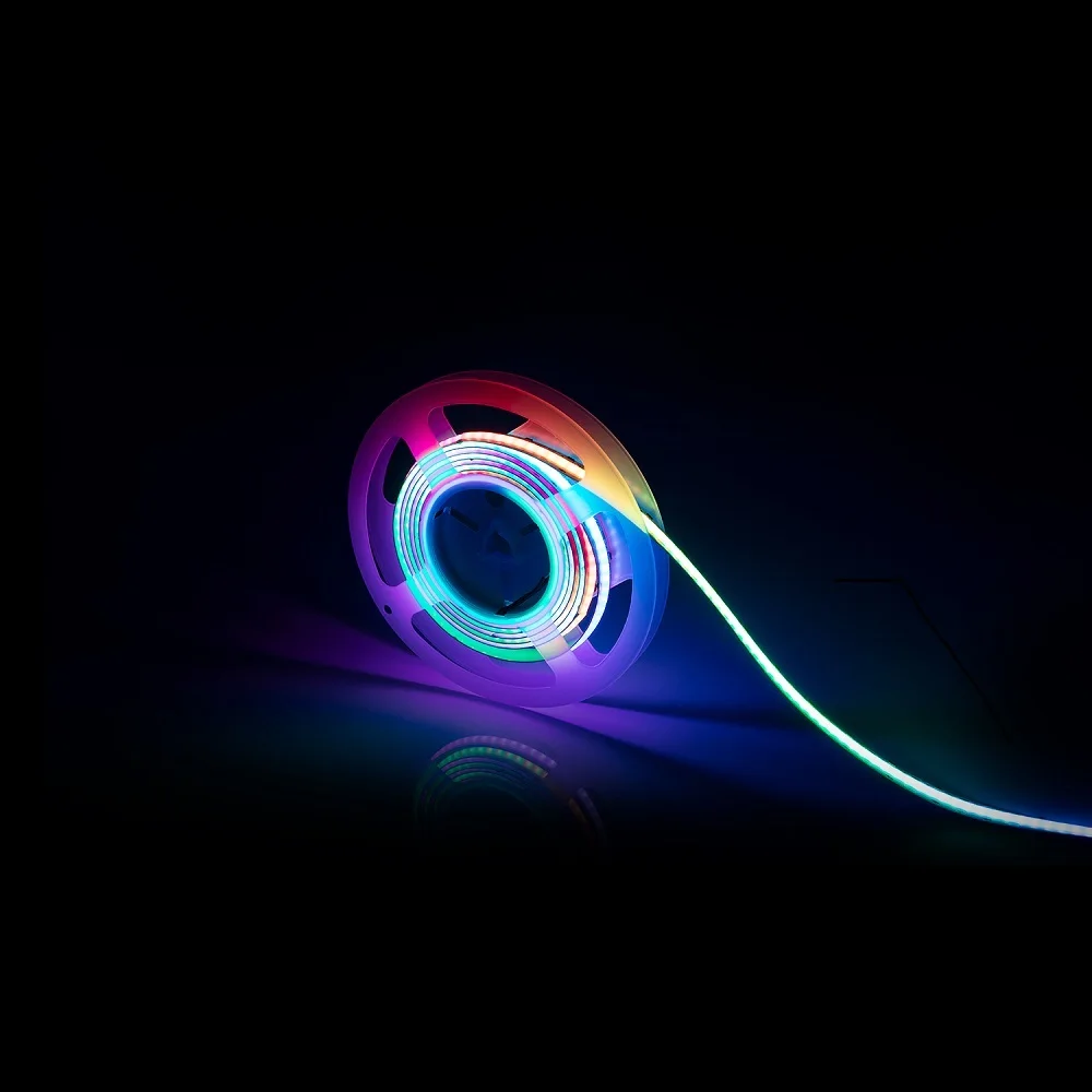 Commercial Dream Full Color RGBW DC12V 24V Magic Digital No Light Point RGBIC Soft 630/m Smart Addressable RGB COB LED Strips