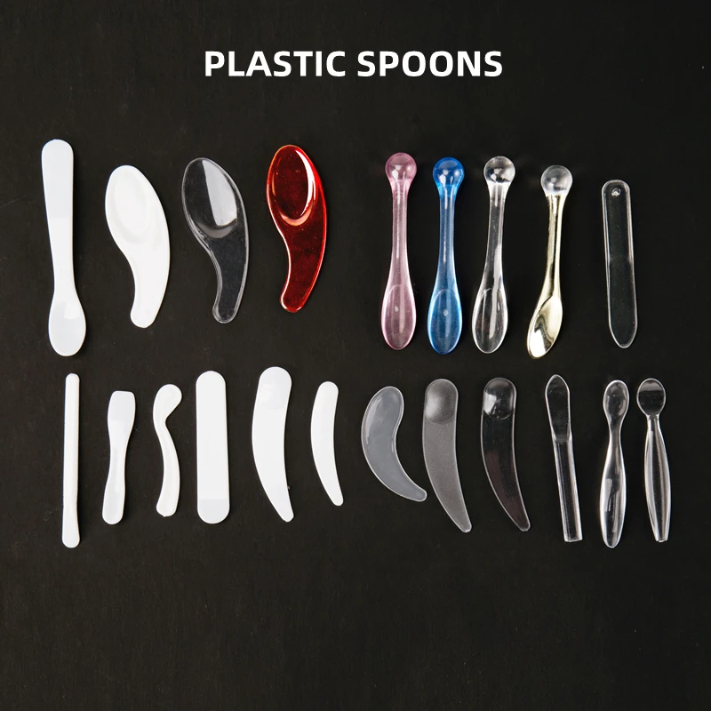 Factory mini PS  face mask skin cream Makeup tool Cosmetic Spatula Spoon small plastic cosmetics spatula
