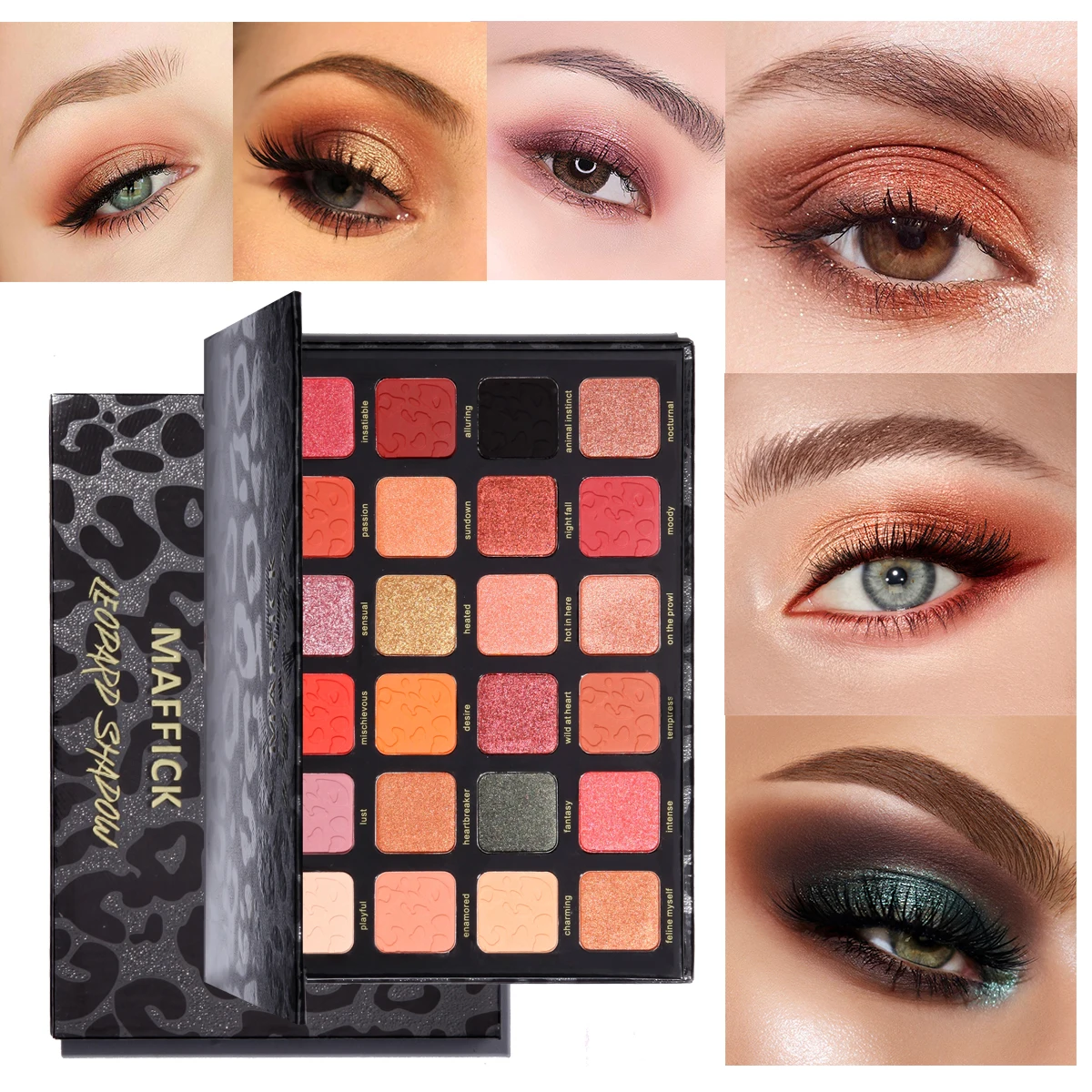 24 color long-lasting leopard Print Eyeshadow Matte Shimmer Smoky Makeup tray highlights Multi-color powder waterproof