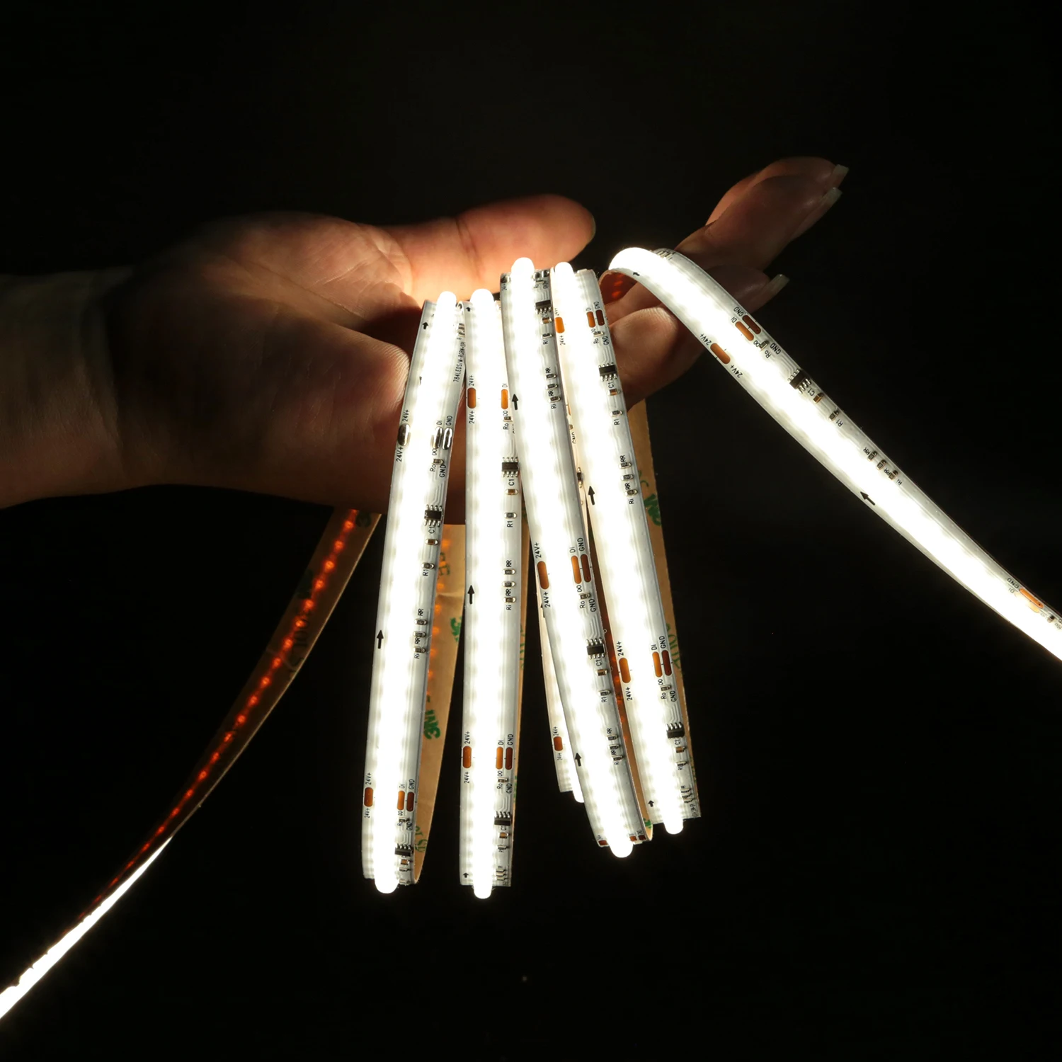 Волшебные цветные Сменные RGBW/ RGBIC Умные Огни 784led/m 24V адресуемый Cob неоновый свет гибкий