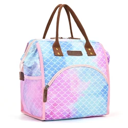 Lokass 2022 Latest Design Color Matching Picnic Bag Custom Logo Pattern Marble Pink Outdoor Fishing Fresh-keeping Lunch Bag