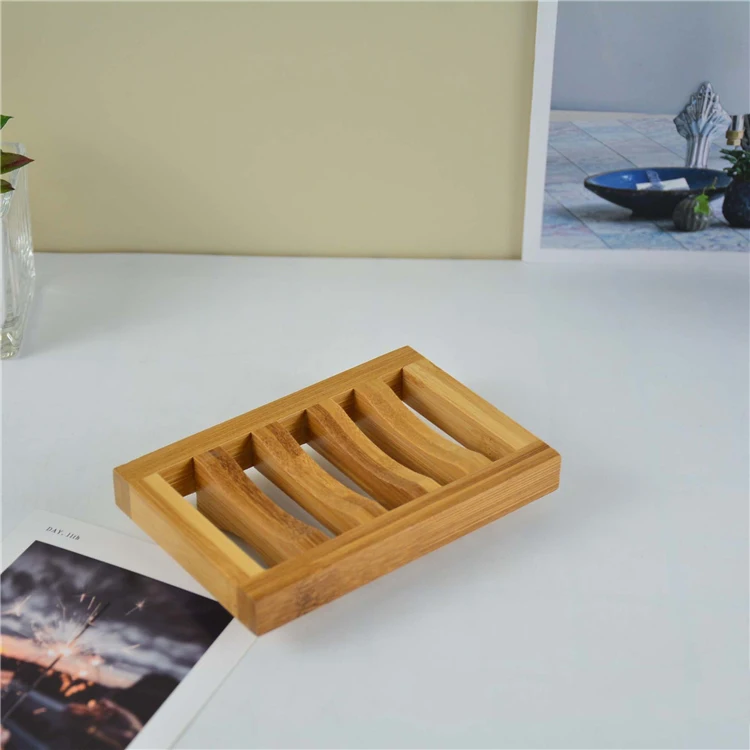 Soap Dish Wooden Tray Natural Bamboo Holder Storage Soap Environmental Rack Plate Box Container For Bathroom