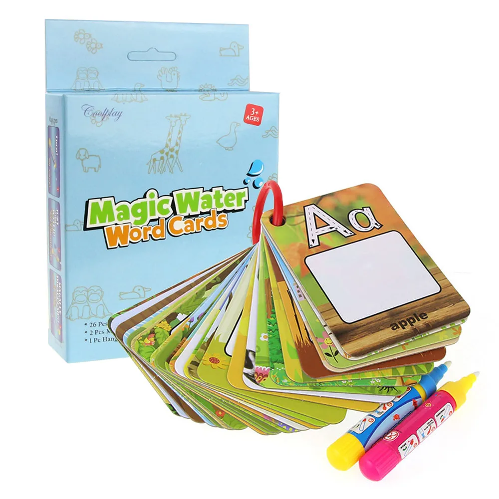 Painting And Drawing Set Kids Water Drawing Toys Learning Numbers And Letters Drawing Tablet With Cards In English