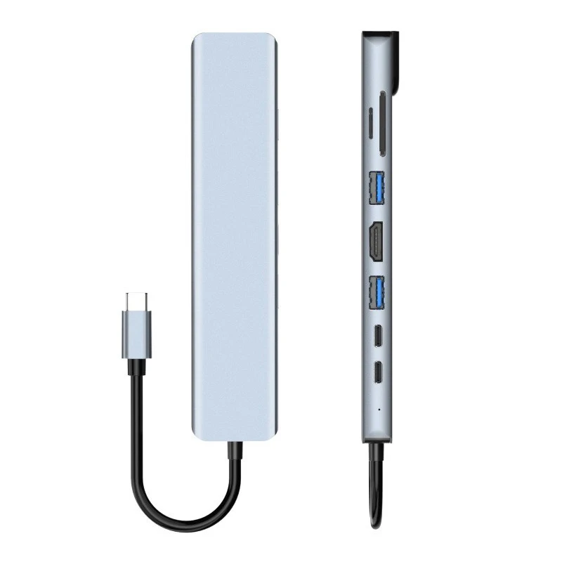 100W PD Charge 100Mbps Ethernet Interface 8-in-1 HDMI 4K HD Port USB 3.0 TF/SD Card Reader