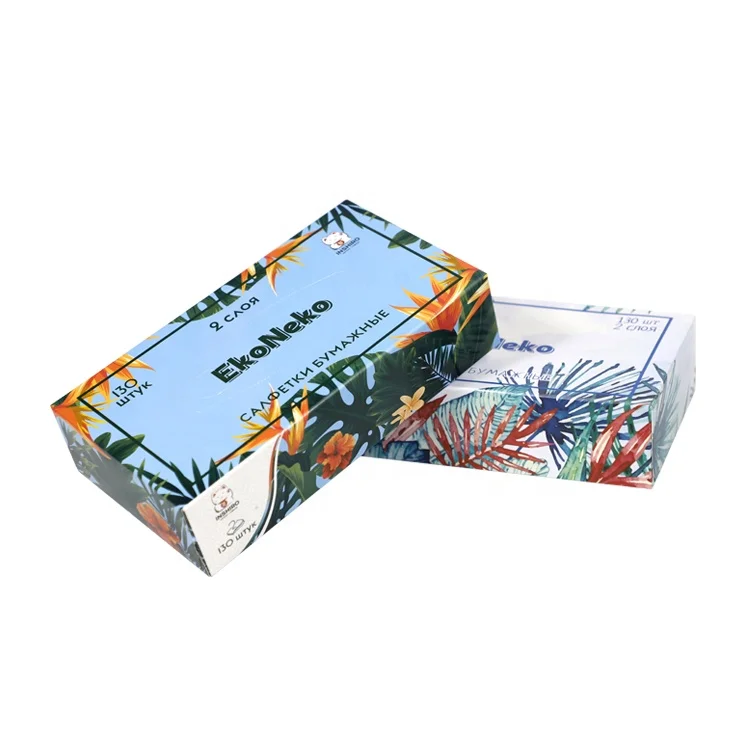 Printed Logo Box Facial Tissue Customized Facial Tissue High Quality Box Facial Tissue