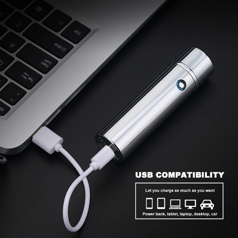 JL109 Triple Arc Plasma Torch Lighters Cylinder-shaped Portable Lighter USB Electronic For Men Business Present Windproof
