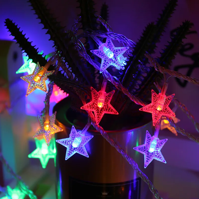 Wholesale Holiday Lighting A string Of Star Christmas Lights Outdoor Christmas Solar String Lights For Xmas Decoration