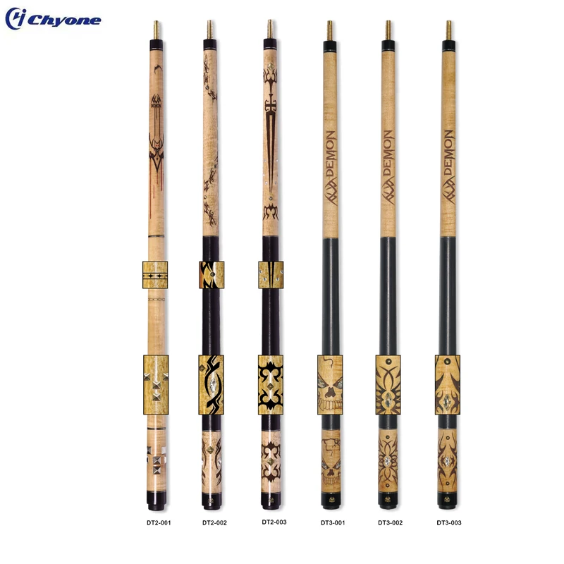 fire design sticker with diamond inlay 1/2 brass radial joint billiard pool cue