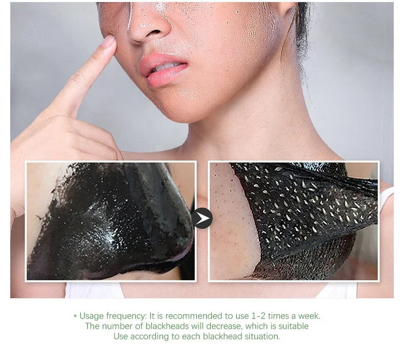 Deep Cleaner Peel Off Mask Private Label Blackhead Purifying Remove mask nose strip blackhead  Black Mud mask