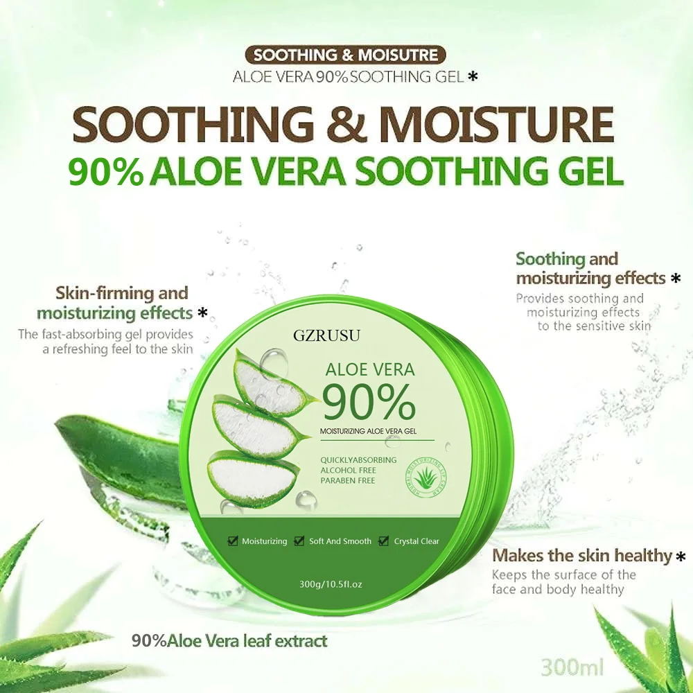 Aloe Vera Gel Private Label Non-Greasy, Quick Absorbing, Post Sun Repair And Moisturizing Pure Aloe Vera Gel Bulk Face Product